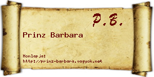 Prinz Barbara névjegykártya